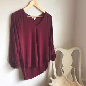 Meraki 3/4 Sleeve Light Maroon Blouse